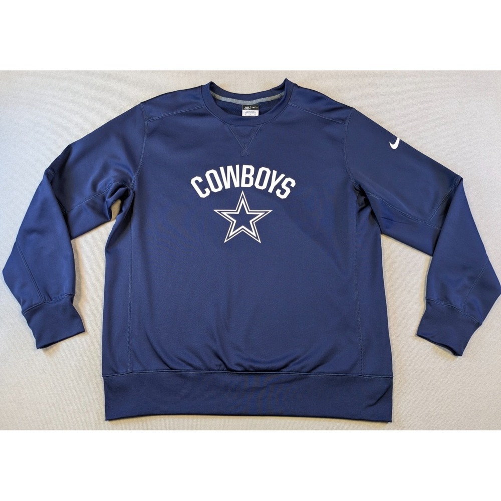 Dallas Cowboys Sweatshirt Mens XL Blue Nike Pullover Therma-Fit Training Fleece